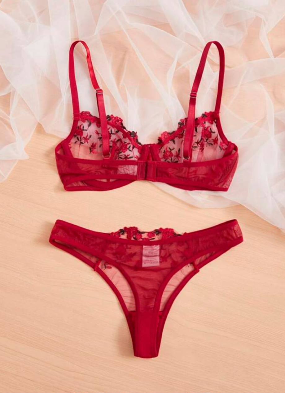 Set Seducción Carmesí Floral