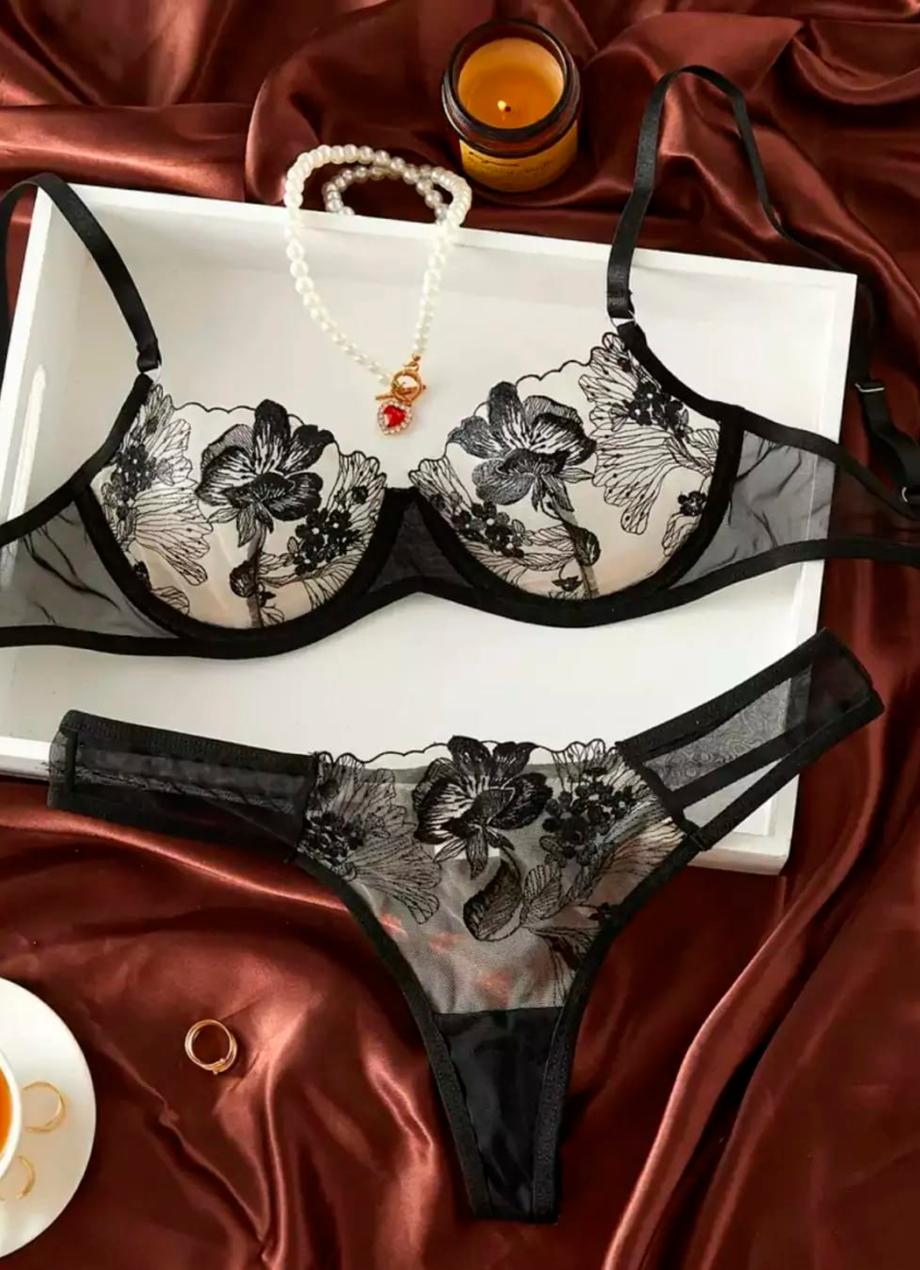 Set Sensual Noir Floral