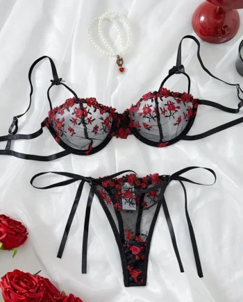 Set Negro Floral