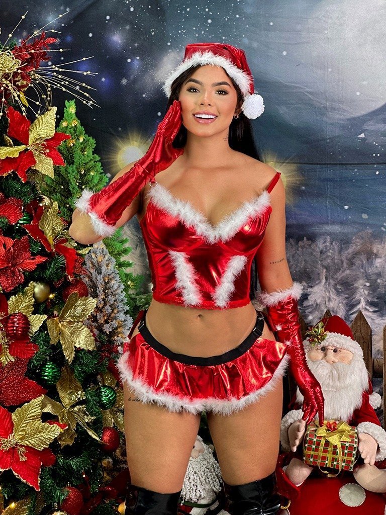 Corset Navideño Rojo Sexy